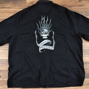 Harley Davidson Black Garage Shirt Flaming 💀